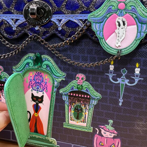 🦇 Vendula London “Cat Dracula’s Haunted House” Mini Grace Bag - Picture 5 of 8